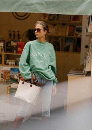 Women's Alohas Iconica Sweatshirt With Ribbed Cuffs And Hem Sportswear Green NZ | S9D-0257