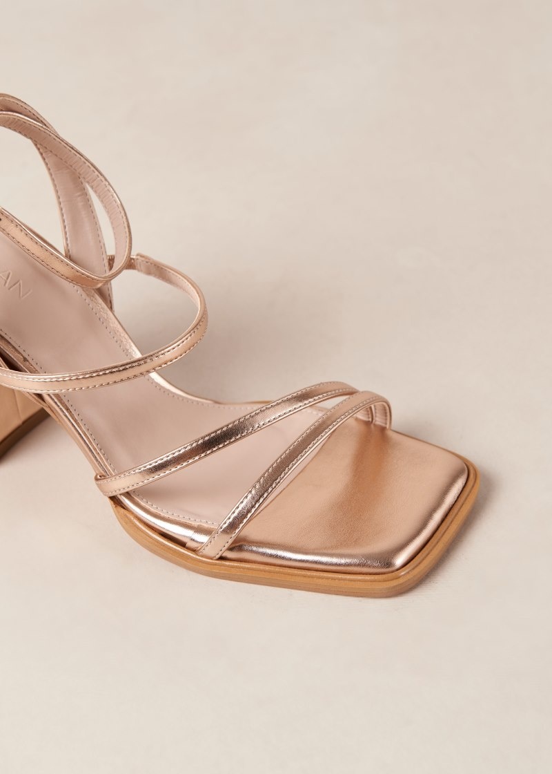 Women's Alohas Alexa Vegan Strappy Sandals Sandals Pink Metallic NZ | U2G-2185