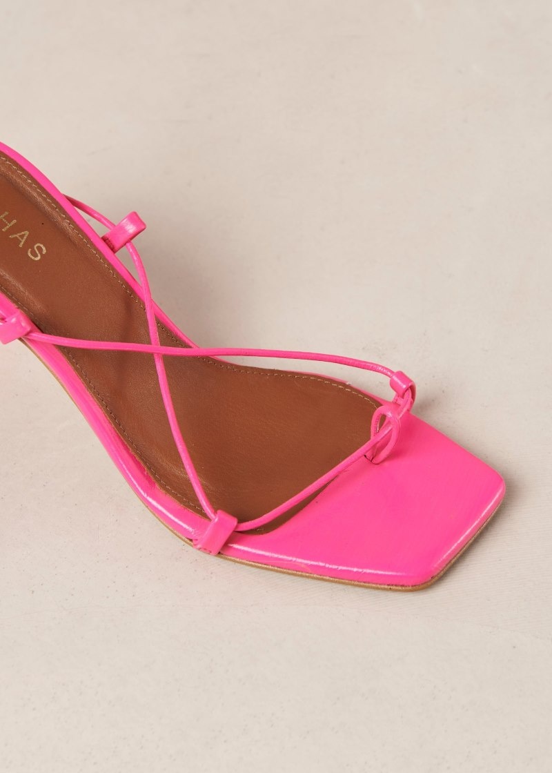 Women's Alohas Bellini Leather Lace-up Sandals Sandals Pink NZ | Z7P-6259