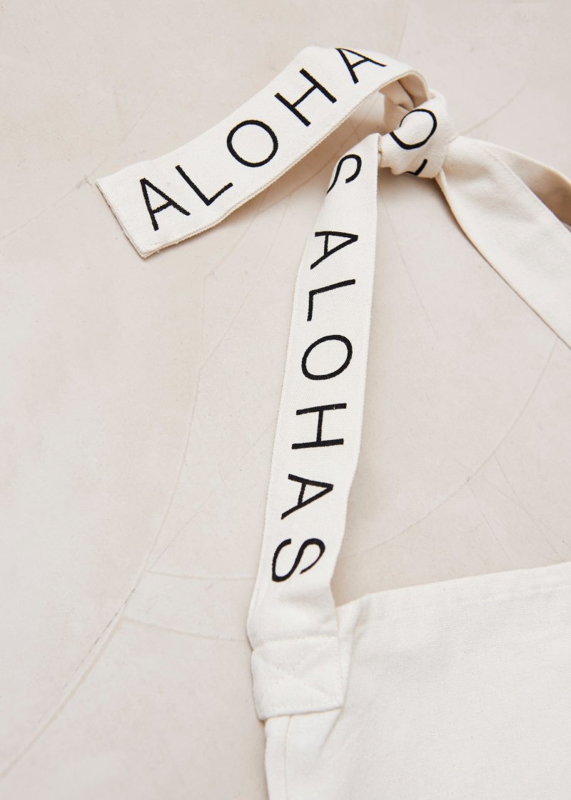 Women's Alohas Canvas Tote Cotton Canva Tote Bag Tote Bags White NZ | F5S-9349