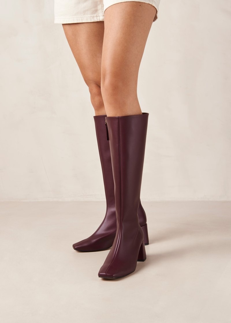 Women's Alohas Chalk Vegan Leather Knee-high Boots Knee High Boots Purple NZ | A0P-2480