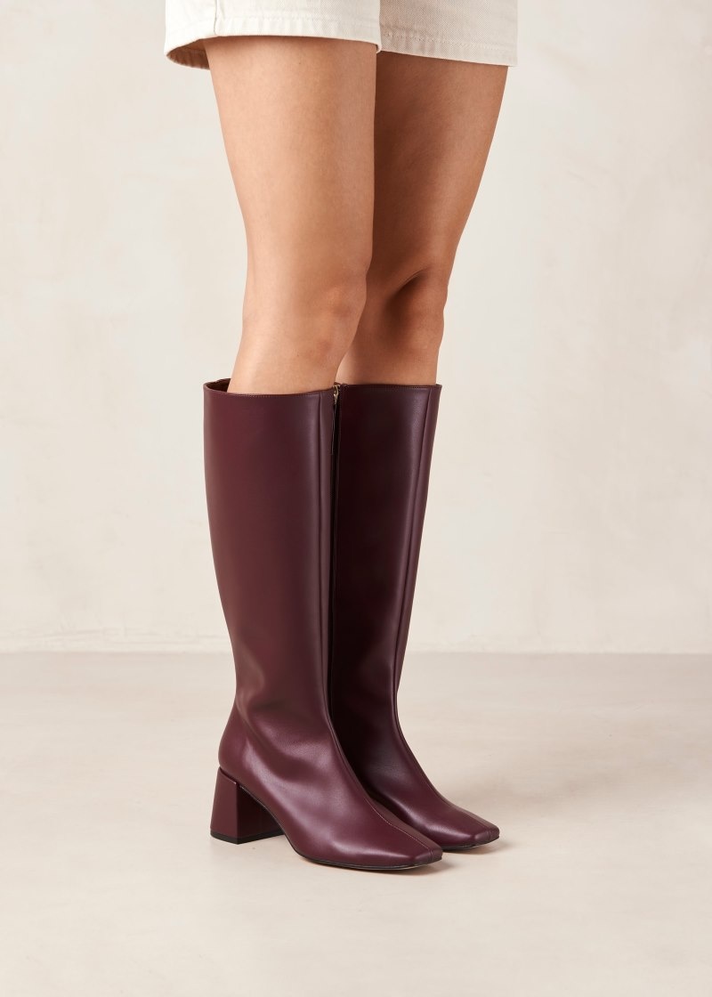 Women's Alohas Chalk Vegan Leather Knee-high Boots Knee High Boots Purple NZ | A0P-2480