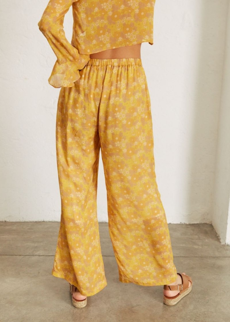 Women's Alohas Cliffhanger High Waisted Pants Flare Pants Yellow Multicolor NZ | Y5J-6223