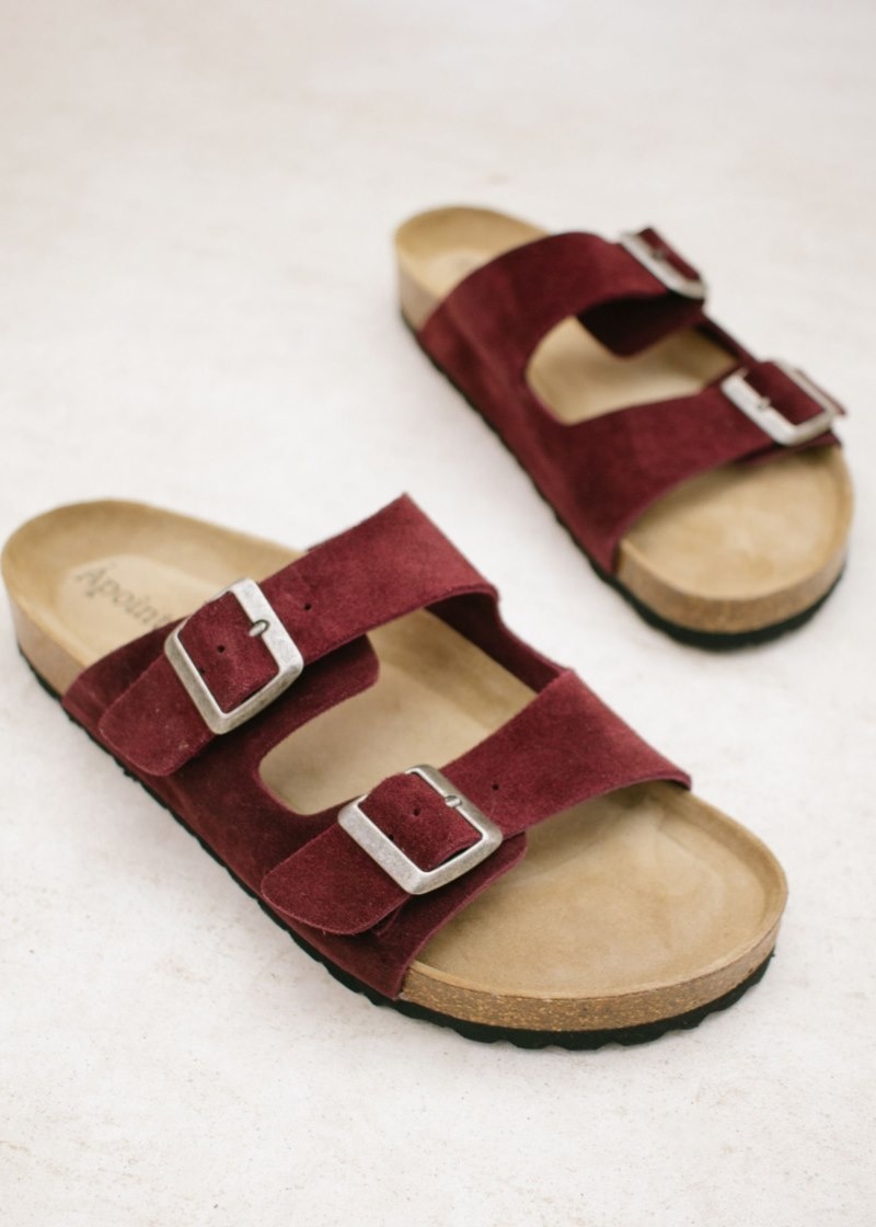 Women's Alohas Homey Strap Sandals Sandals Dark Burgundy NZ | R8J-0145