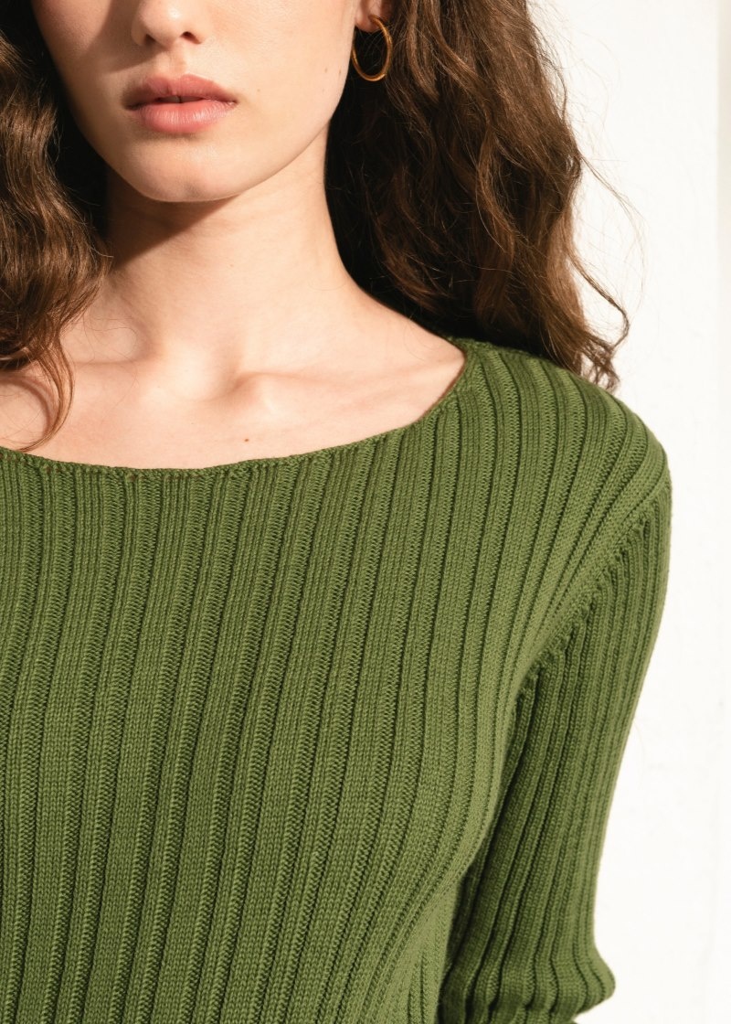 Women's Alohas Honest Backless Knit Top Sweaters Green NZ | T5F-3265