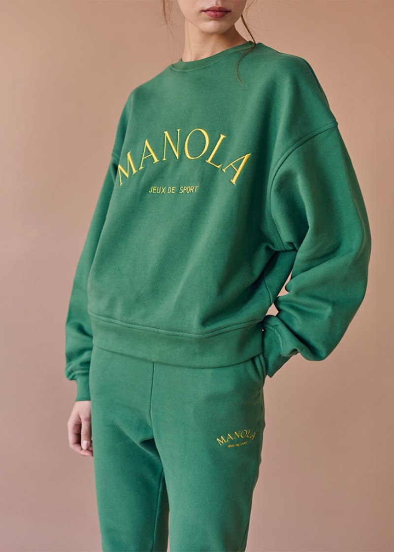 Women's Alohas Iconic Sweatpants Made With Organic Cotton Sportswear Dark Green NZ | P6A-6336