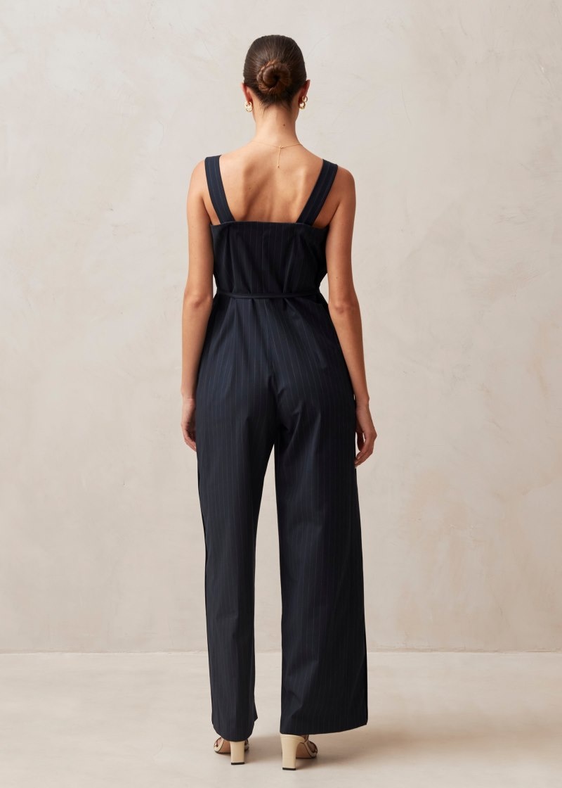 Women's Alohas Ingrid Jumpsuit With Adjustable Straps Jumpsuits Navy NZ | P1M-2257