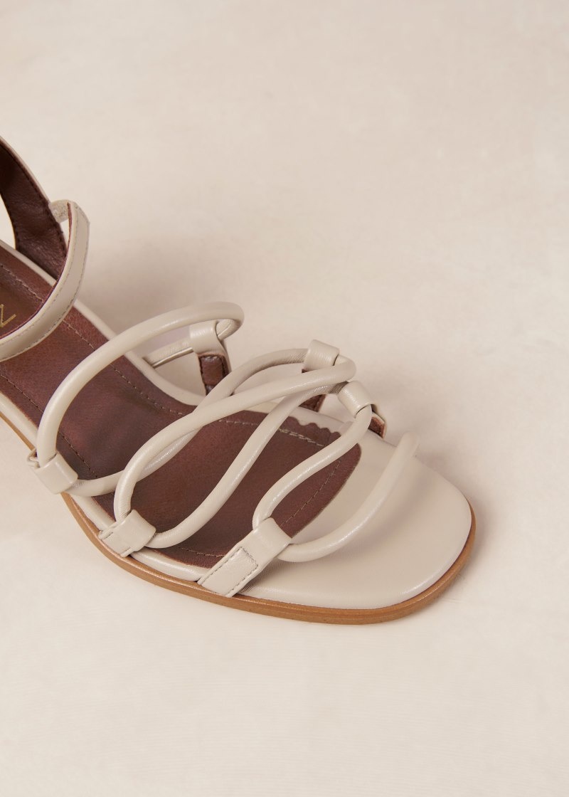 Women's Alohas Mick Vegan Leather Strappy Sandals Sandals Beige NZ | K1P-0423