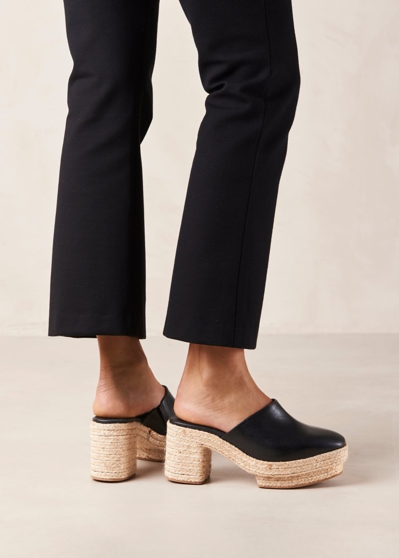 Women's Alohas Pico Open-toe Espadrilles Espadrilles Black NZ | T7W-0581