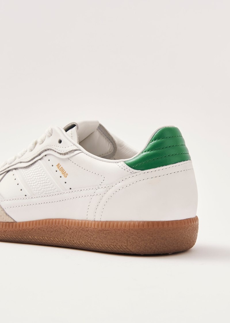 Women's Alohas Tb.490 Leather Sneakers With Heel Tabs Flat Sneakers White / Green NZ | E8M-1799