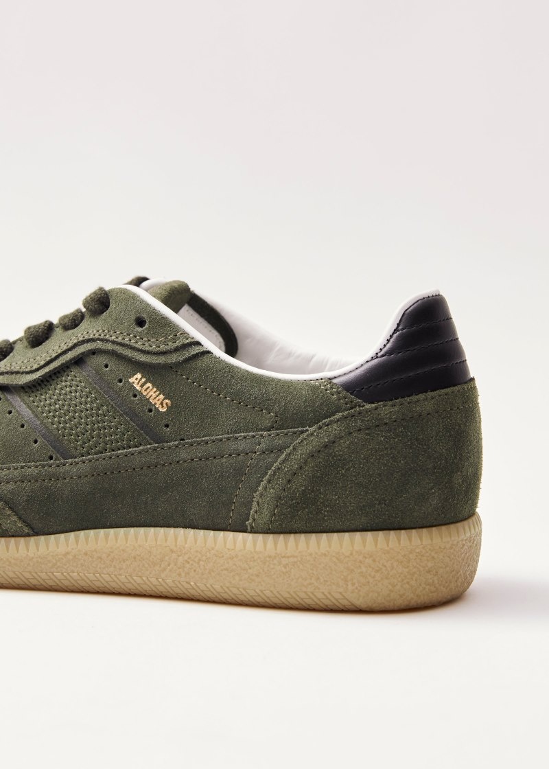 Women's Alohas Tb.490 Sneakers With Leather Details Flat Sneakers Khaki NZ | V7R-2163