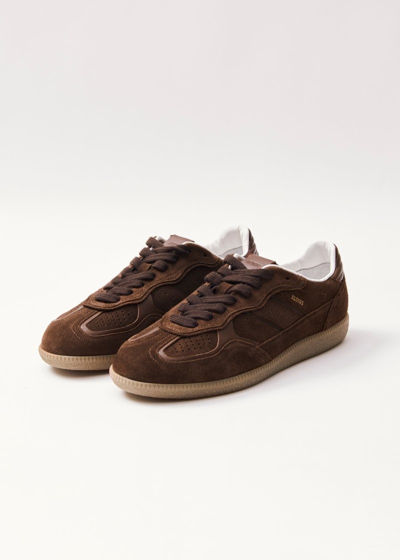 Women's Alohas Tb.490 Sneakers With Leather Details Flat Sneakers Brown NZ | X9A-8271