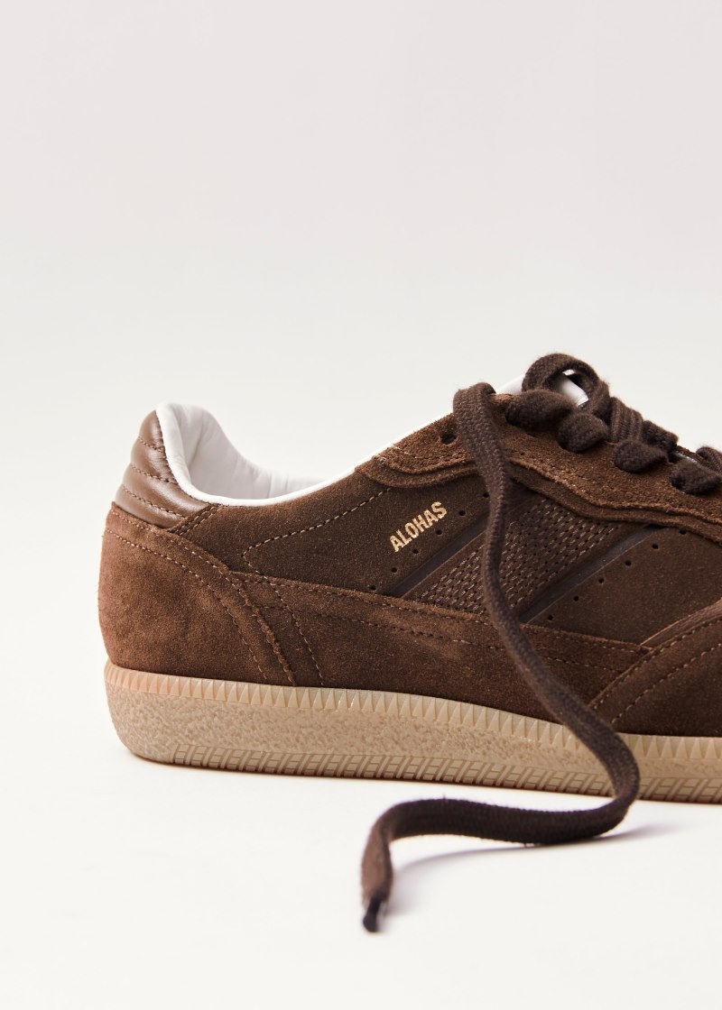 Women's Alohas Tb.490 Sneakers With Leather Details Flat Sneakers Brown NZ | X9A-8271