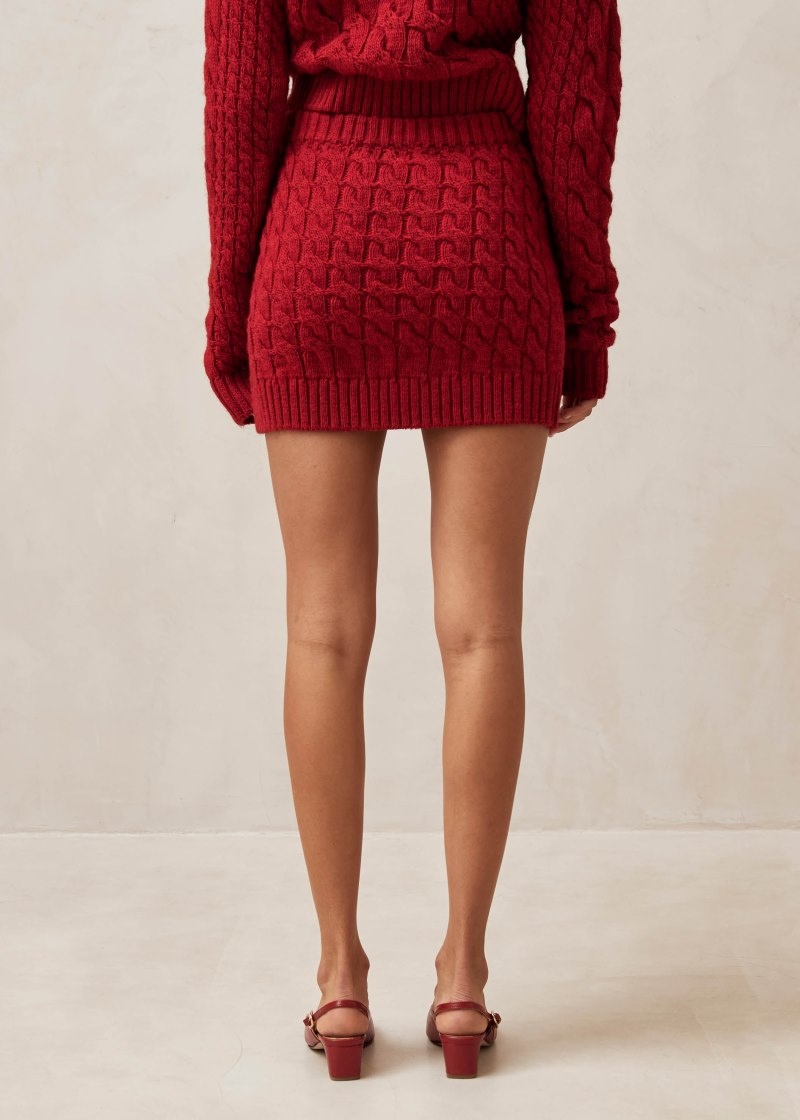 Women's Alohas Tricot Knit Skirt Skirts Red NZ | H0O-7304