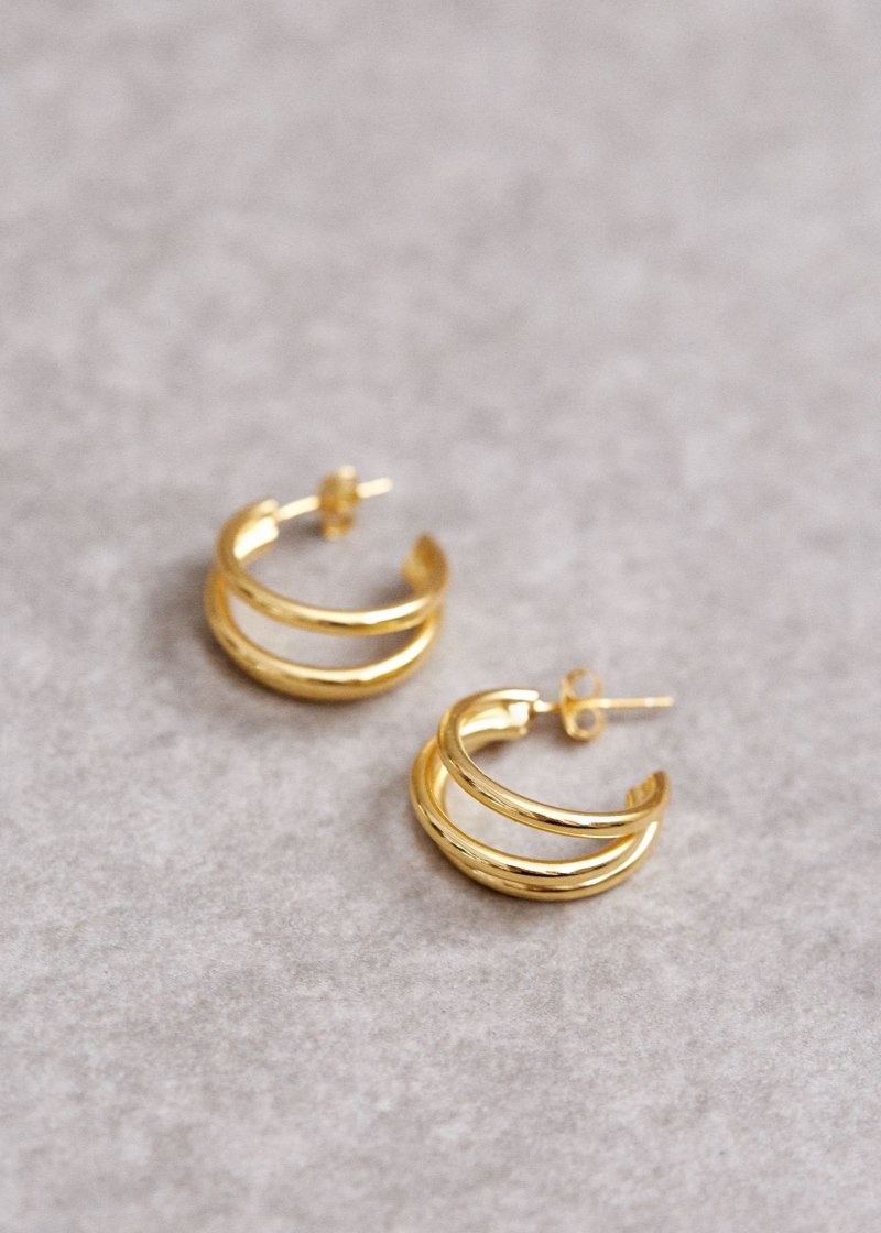 Women's Alohas Trilogy Triple Hoop Earrings Earrings Gold NZ | X9N-3285