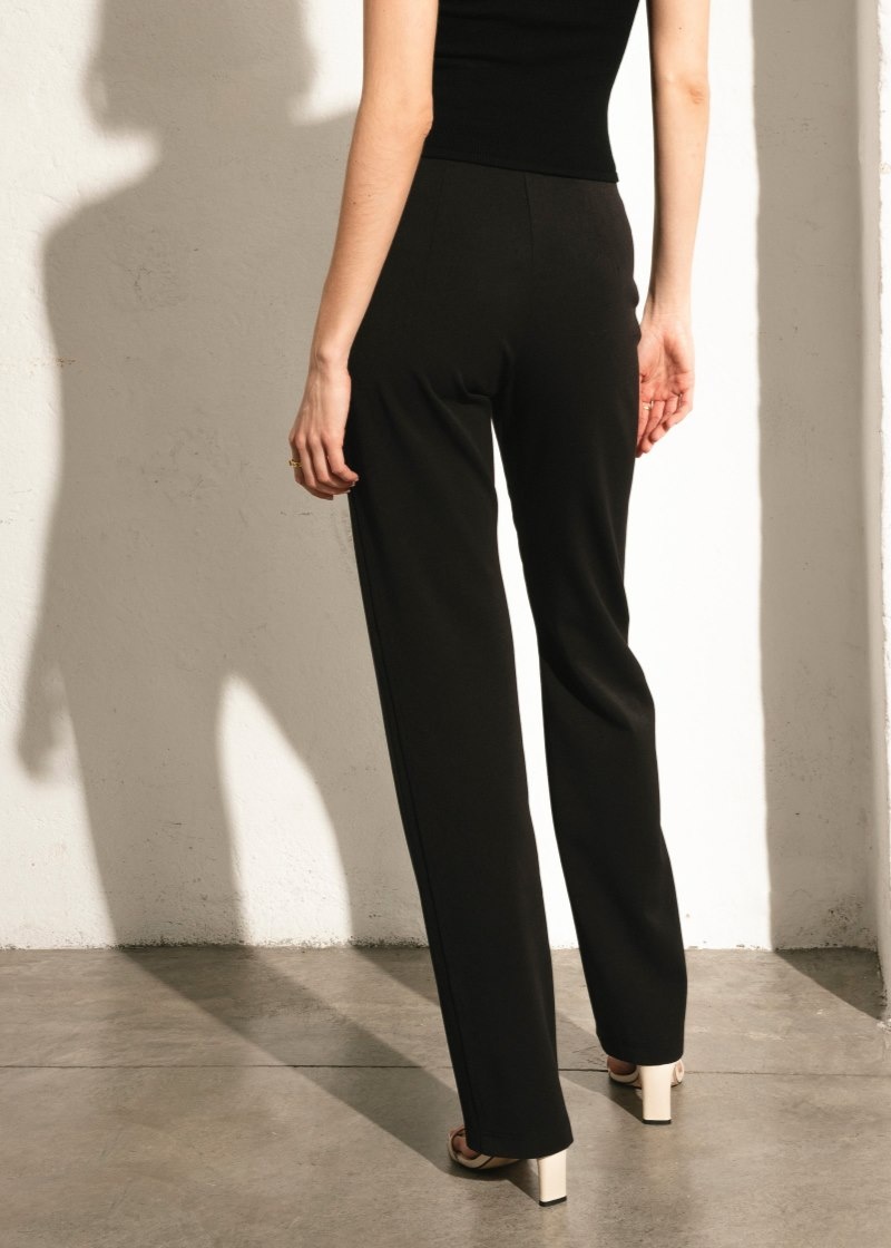 Women's Alohas Verve Tie Waist Pants Pants Black NZ | M2W-2847