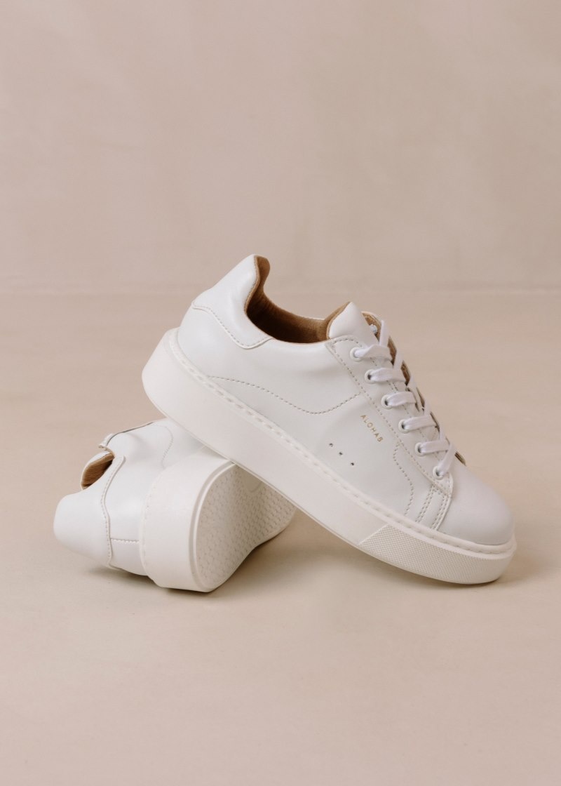 Women's Alohas tb.65 Vegan Leather Fashion Sneakers Platform Sneakers White NZ | P0Z-0370